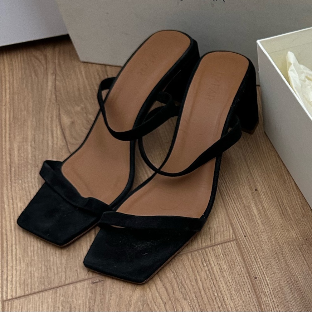 By FAR block heel sandal mules